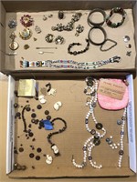 Assorted jewelry items, jewelry box & jewelry