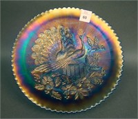 9” N Peacocks Stippled Plate w/ Ribbed Ext. and