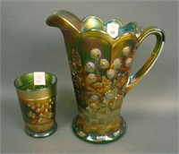 N Raspberry Handled Water Pitcher and (1) Tumbler