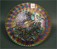 9 3/8” N Peacocks Stippled Plate w/ Ribbed Ext.