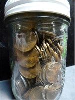 200pc US Wheat Pennies / Steel Pennies In Jar