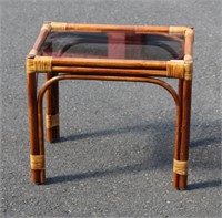 Small Bent Wood & Smoked Glass Side Table