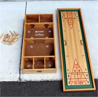 Vintage Carrom Wood Skittles & Shuffle Boards