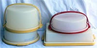Vintage Tupperware Cake Carriers w Handles