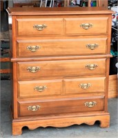 5 Drawer Taller Wood Chest Colonial Style