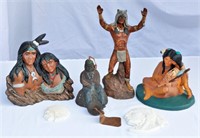 Hand Painted Ceramic Native American Figures