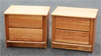 Pair of Oak Side Tables with Drawers