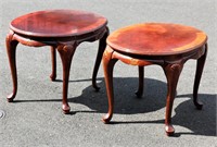 Pair of Colonial Style Round End Tables