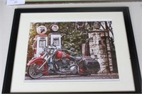Framed Indian Motorcycle Print 12.5 x 15.5