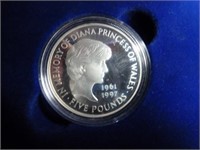 1997 Princess Diana Silver Proof Memorial Coin