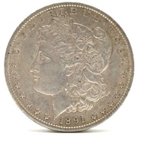 1891-S Morgan Silver Dollar - AU