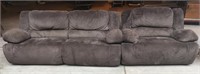 Brown Microfiber Couch and Loveseat