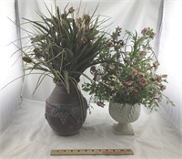 Vases with Artificial Flower Arrangements