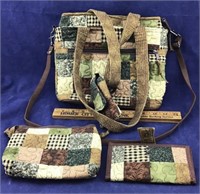 Small Quilted Longaberger Tote With Accessories