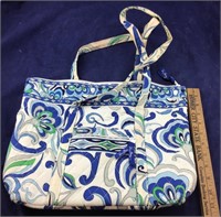 Vera Bradley Zippered Blue and White Tote or Purse
