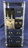 Small Revolving Earring Display and Earrings