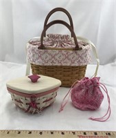 Collection of Longaberger Breast Cancer Pieces