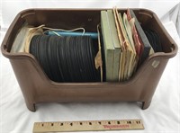 Plastic Case with Vintage Records