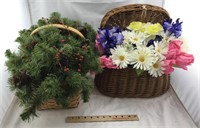 2 Baskets with Flower Arrangements