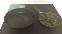Cast iron Skillet and Con Meal Pan