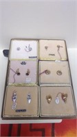 6 Pairs Gold Filled ad Sterling Earings.