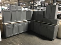 Midtown Gray Shaker Kitchen Cabinet Set