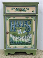 Hand Painted" Kathy Hatch" Collection Herb Cabinet