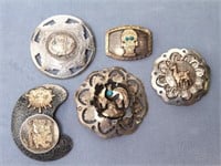 Peru Sterling & 18K Gold brooches / pendants, 5