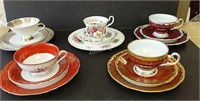 Group lot of Five Assorted 3 Piece Tea Settings