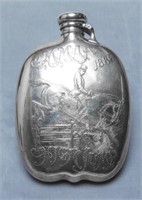 Whiting MFG Sterling Flask "MMAA High Jump 1886"