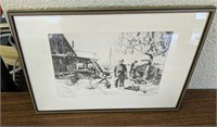 Framed "Point Magu" Etching by Lionel Berrymore