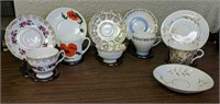 Group of 5 Assorted Tea Cups & Saucers