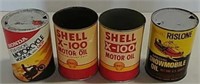 4 Vintage 1 quart oil cans