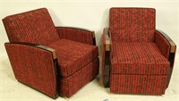PAIR OF ART DECO STYLE CLUB CHAIRS