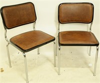 SET OF FOUR LEATHER SEAT CHAIRS