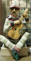 DAVID ADICKES "SEATED MAN WITH GUITAR" SCULPTURE