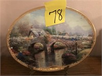 Thomas Kinkade Lamplight Bridge Plate #15566a