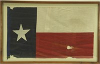 ANTIQUE ORIGINAL FRAMED TEXAS FLAG