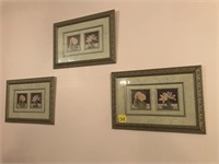 3 Floral Wall Picture Frames