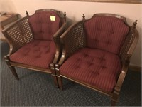 2 Red Chairs (wicker Arms)