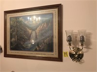 Waterfall Picture / Candle Wall Sconce