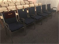 6 Metal Chairs W/ Cushions