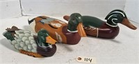 3 HAND PAINTED CARVED WOODEN DUCK DECOYS