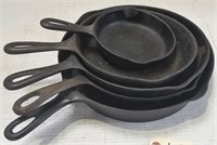 ASSORTED CAST IRON FRYING PANS