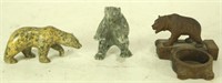 LOT OF THREE CARVED BEAR FIGURES