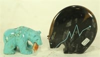 CARVED TURQUOISE & STONE BEARS