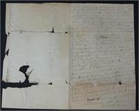 ANTIQUE HAND WRITTEN LETTER FOR WEAVERS TO ALABAMA