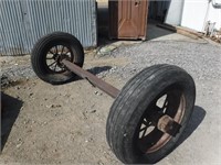 Chain Driven Axle with Tires and Rims