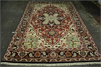 Indo-Heriz Hand Knotted Rug 5.10 x 9 ft
