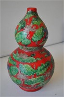 Antique Asian Double Gord Vase 13"high
